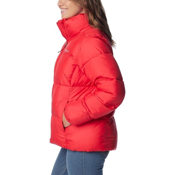 Columbia Women's Puffect Winter Coat Puffer Jacket Bright Red Lily Size Large - Picture 4 of 10